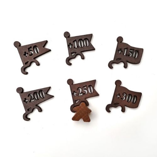 Brown Scoring Flags for Carcassonne